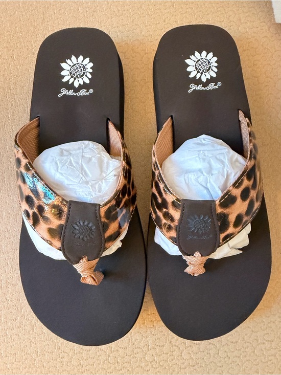 Yellow Box Shoes - Yellow Box Leopard-Print Brown & Black Flip Flops